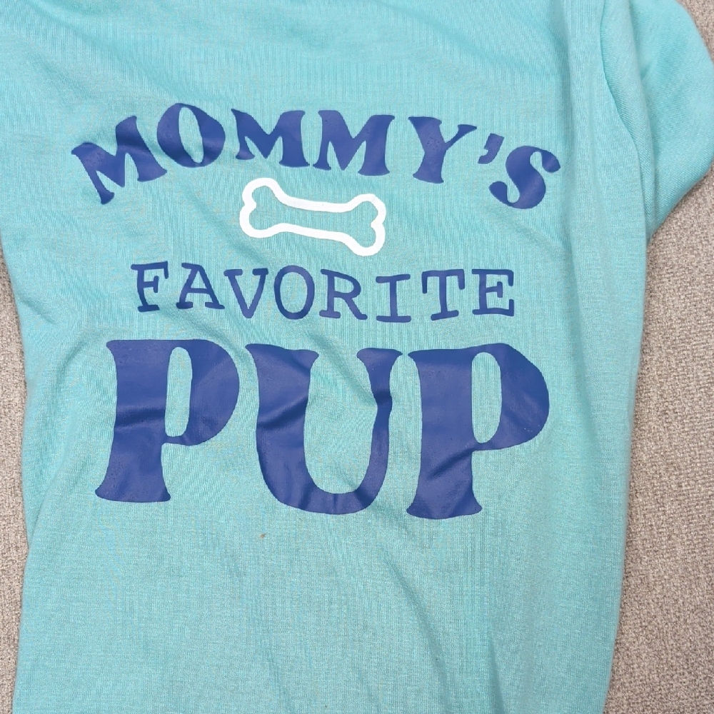 Vibrant Teal Dog Shirt Medium New Mommys Favorite Pup